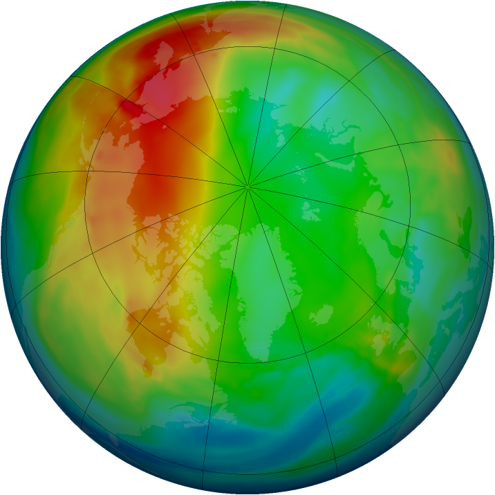 Arctic ozone map for 11 January 2008